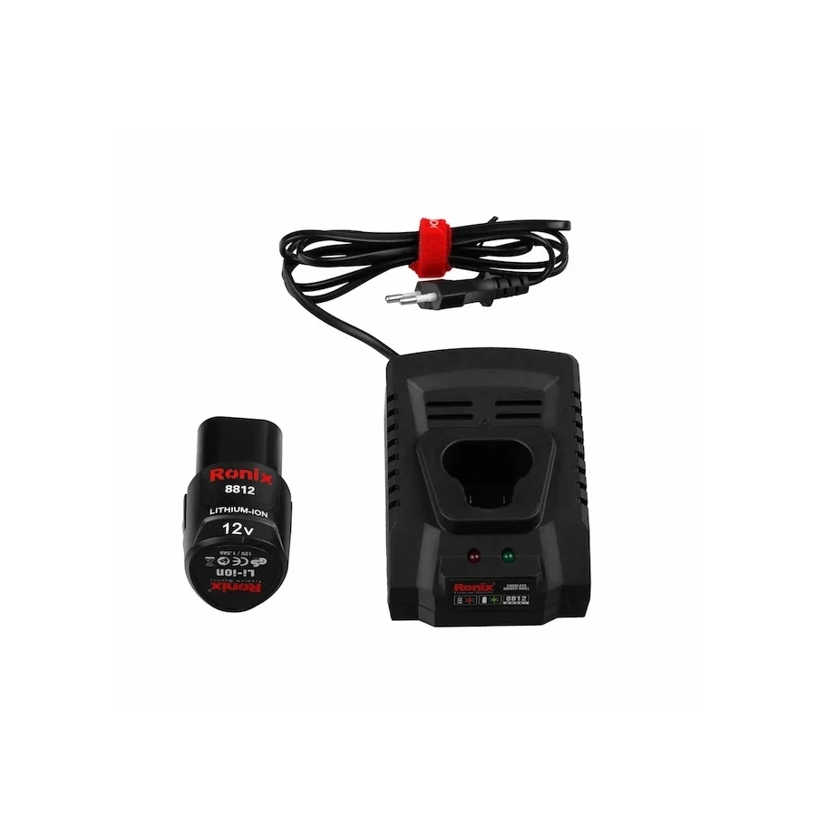 دریل پیچ گوشتی شارژی 12 ولت نیم تنه فلزی باکیف 8812(رونیکس) - 5